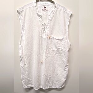 Blanco By Nature Women’s Suza Mini Dress Size Medium White Beach Cotton Coverup